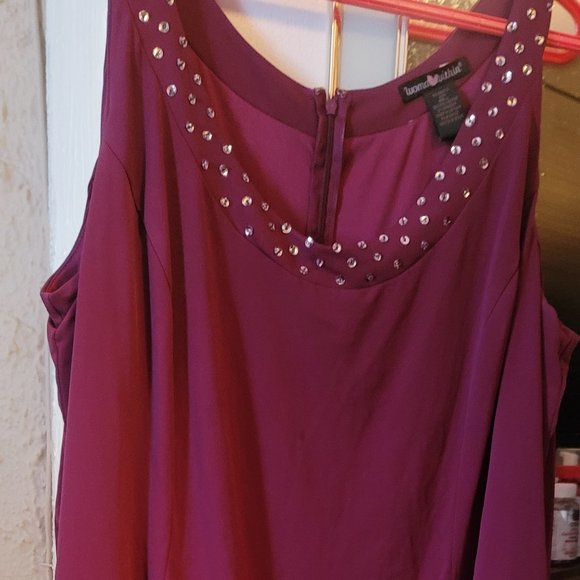 BURGUNDY DRESS WITH JACKET BEAUTIFUL - Picture 1 of 3
